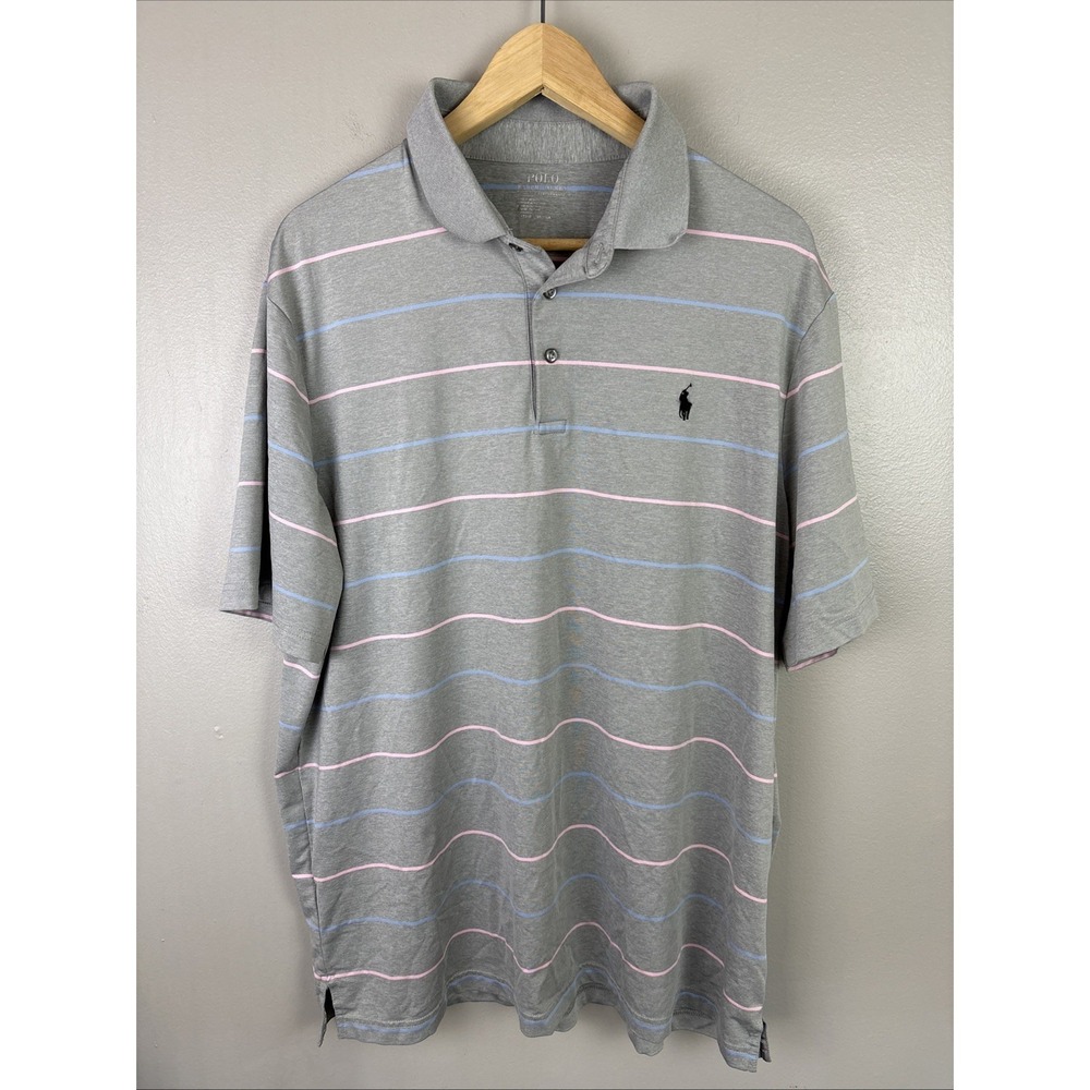 Polo Golf Ralph Lauren Performance Striped Polo Size XL Preppy Stretch old money